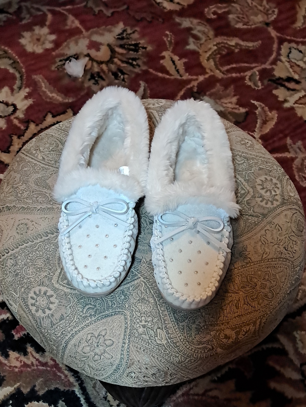 J. Crew Moccasin Slippers with Bow